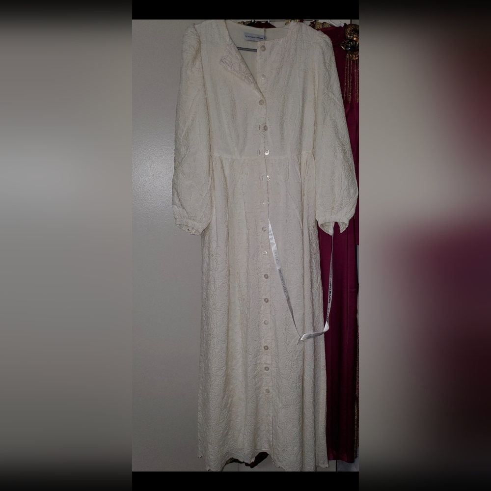 Veiled Collection Off-White Button-Down Dress